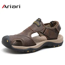 Повседневные мужские сандалии; модная летняя обувь в винтажном стиле; удобная кожаная обувь; уличные мужские сандалии; Мужская обувь; большие размеры