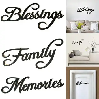 

English Letters Office Engagement Wooden Words Sign Family Memories Blessings Art Stickers Bedroom Home Decor Modern Living Room