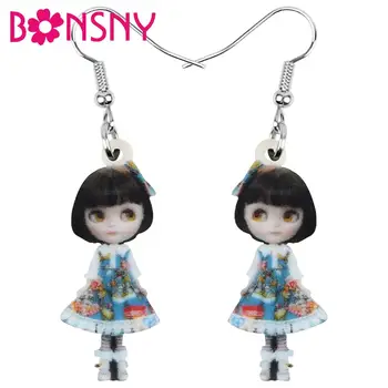 

Bonsny Acrylic Lolita Skirt Japanese Girl Doll Earrings Drop Dangle Jewelry For Women Girls Teens Kids Charm Gift Hot Sale Bulk