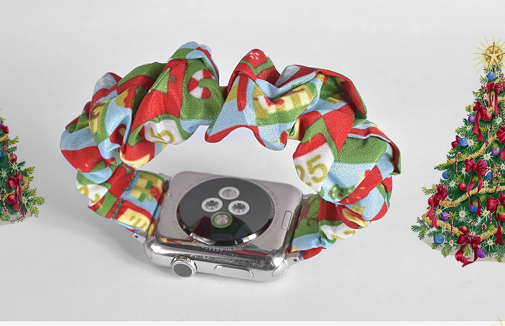Ремешок для наручных часов Apple Watch серии 3/2/1 38 мм 42 мм Рождество Стиль сменный ремешок маленький резиновый ремешок для наручных часов Iwatch серии 4 5 40 мм 44 мм