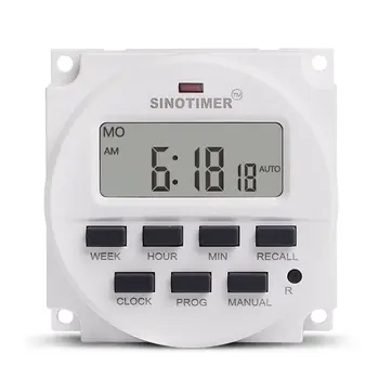 

SINOTIMER AC 220V Weekly 7 Days Programmable Digital Time Switch Relay Timer Control Din Rail Mount for Electric Appliance