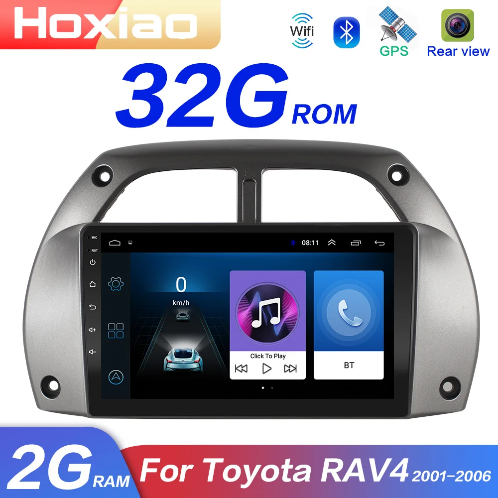 Автомагнитола для Toyota RAV4 мультимедийный видеопроигрыватель с навигацией GPS Android 8