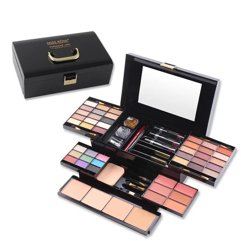 

MISS ROSE Professional Eyeshadow Palette Eyeliner Pencil Lipstick Blush Powder Cosmetics Set Long Lasting Makeup Sets Save Time
