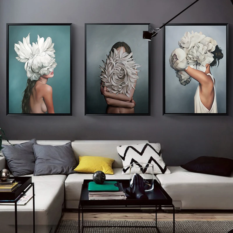 Posters And Prints Wall Art Floral Feather Woman Abstract Fashion Style Canvas Painting Printed Modular Picture Home Decor Posters And Prints Wall Art Floral Feather Woman Abstract Fashion Style Canvas Painting Printed Modular Picture Home Decor