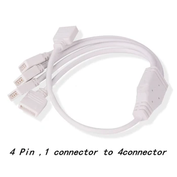 

No Soldering Female Connector For LED Strip RGB Light Save Time Controller 4 Pin 1 To 4 Splitter Extension Cable Copper Wire