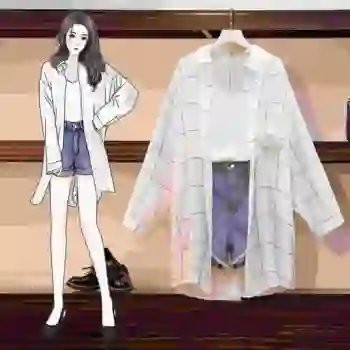 

COIGARSAM 4XL Plus Size Casual Shirt Womens tops New Summer Women shirts White Black Suit 6071