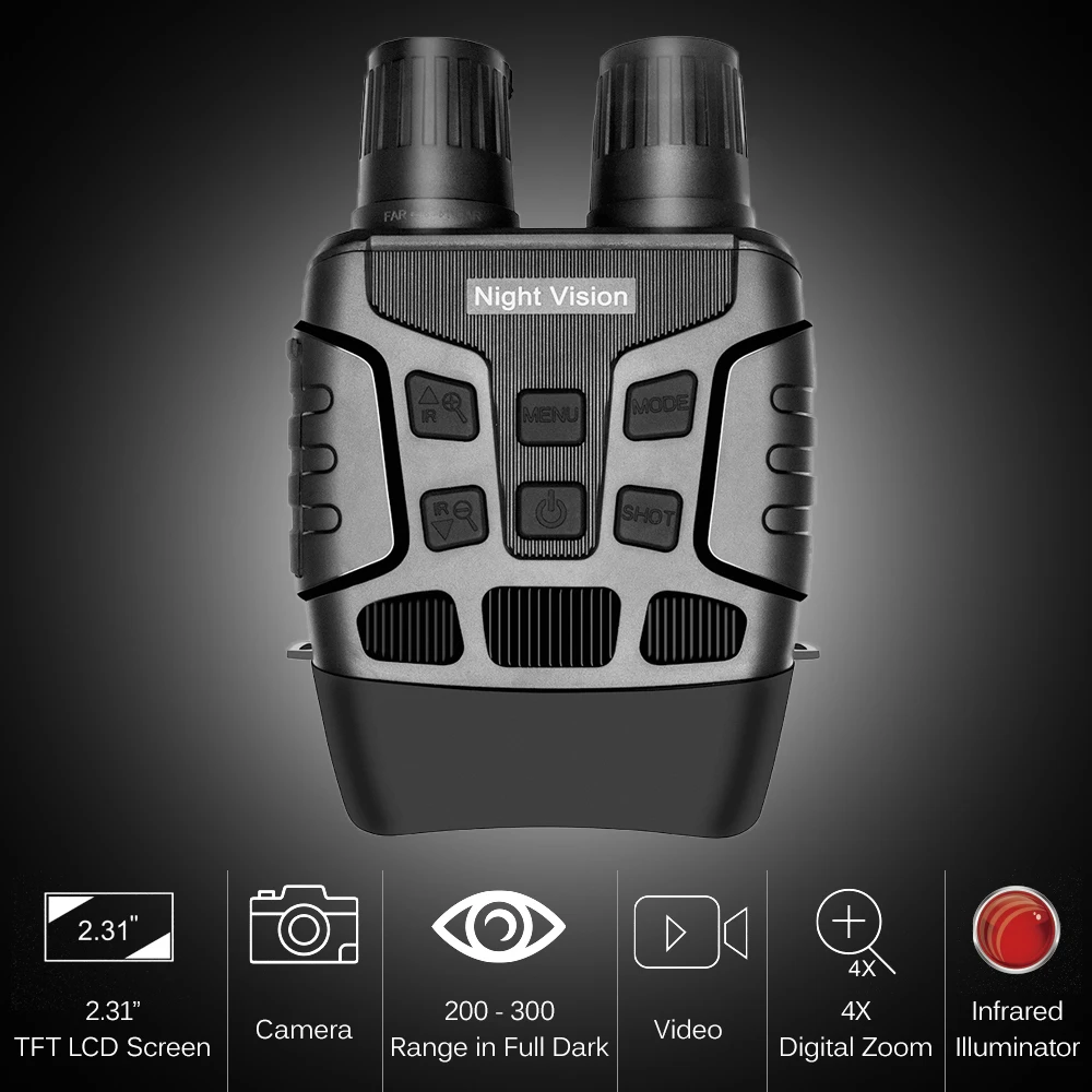 

4x Zoom Digital Night Vision Device Binoculars Camera Video Capability for Outdoor Hunting Caving Surveillance Observation