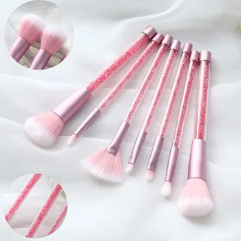 

7 Pcs Glitter Diamond Crystal Handle Makeup Brushes Set Powder Foundation Eyebrow Face Make Up Brush Cosmetic Tool Kit