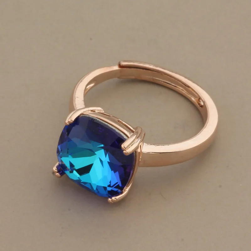 Wedding Ring Jewelry Trend Luxury Square Shape Classic Design for Women Party