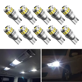 

10Pcs No Error T10 LED Car Parking Light Lamp 194 168 W5W LED Bulb for Side Dome Interior License Plate Signal Lamp 12V White