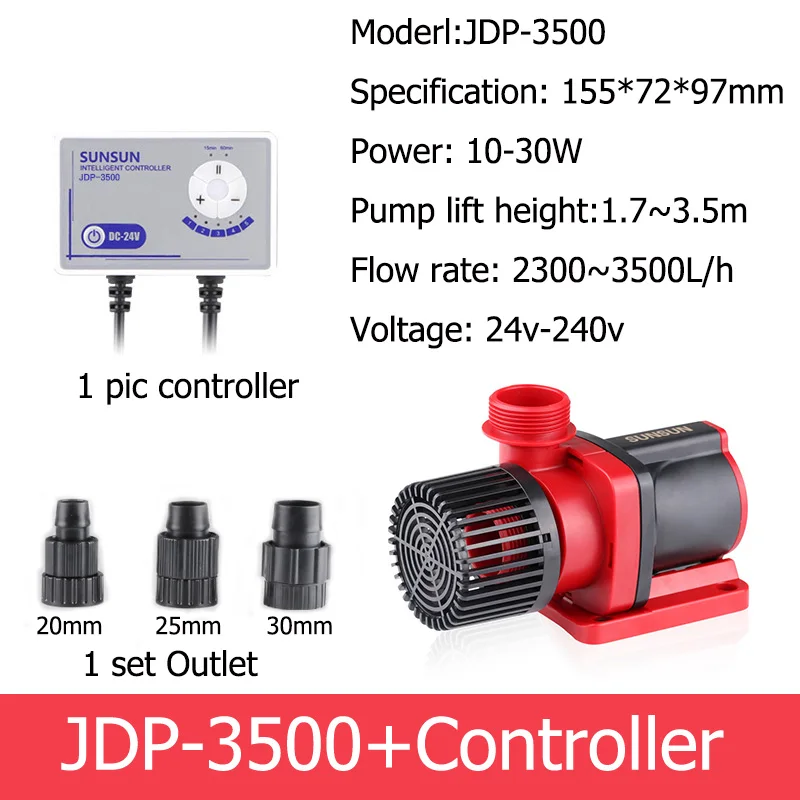 24VJDP погружной насос для аквариума насос высокой мощности может регулировать насос подъема высота насоса тихий - Цвет: JDP-3500