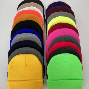 

Solid Unisex Beanie Autumn Winter Wool Blends Soft Warm Knitted Cap Men Women Skull Cap Hats Go Skiing Caps 4 Colors Beanies