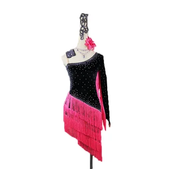 

Brand Rhinestones Latin Dance Dress Women New Adult Costume Latin Dance Competition Dresses Clothes For Salsa Dance Clothing