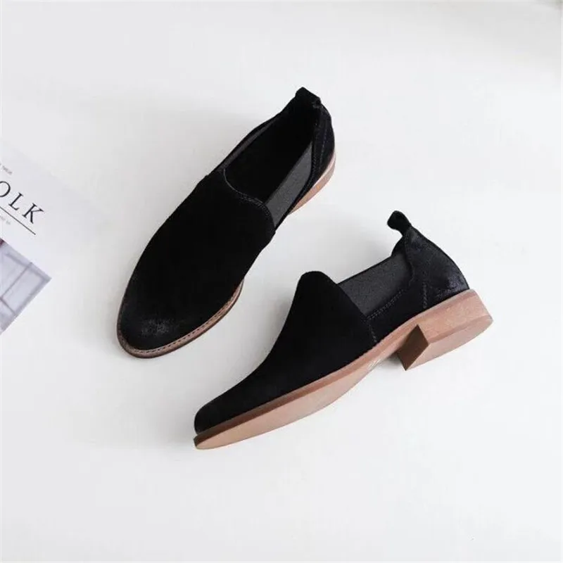 Женская обувь; Botas Mujer; с круглым носком; sapato feminino; на низком каблуке; осенние ботинки в стиле ретро; женские уличные эластичные ботинки; Новая мода