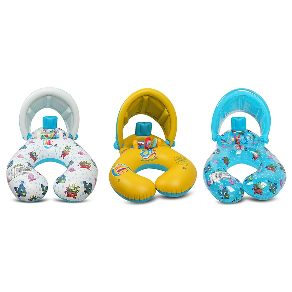 Inflatable Mother Baby Swim Float Ring Kids Seat Double Person Swimming Soft Ring Swimming Circle Babyfloat Accessories piscine (13)