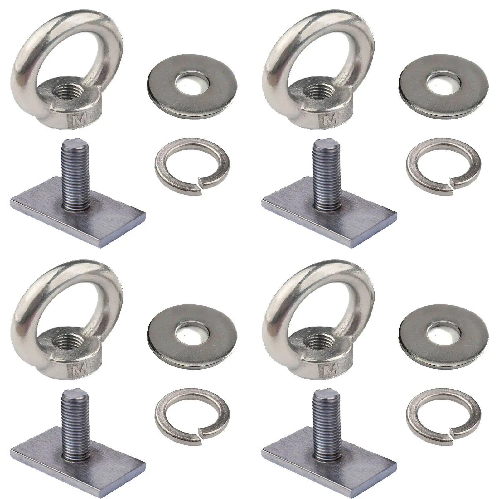 4x T Bolt Eye Nut tie down kit for Rhino Yakima Pro Rola roof rack M8 16mm roof rack tie down kit