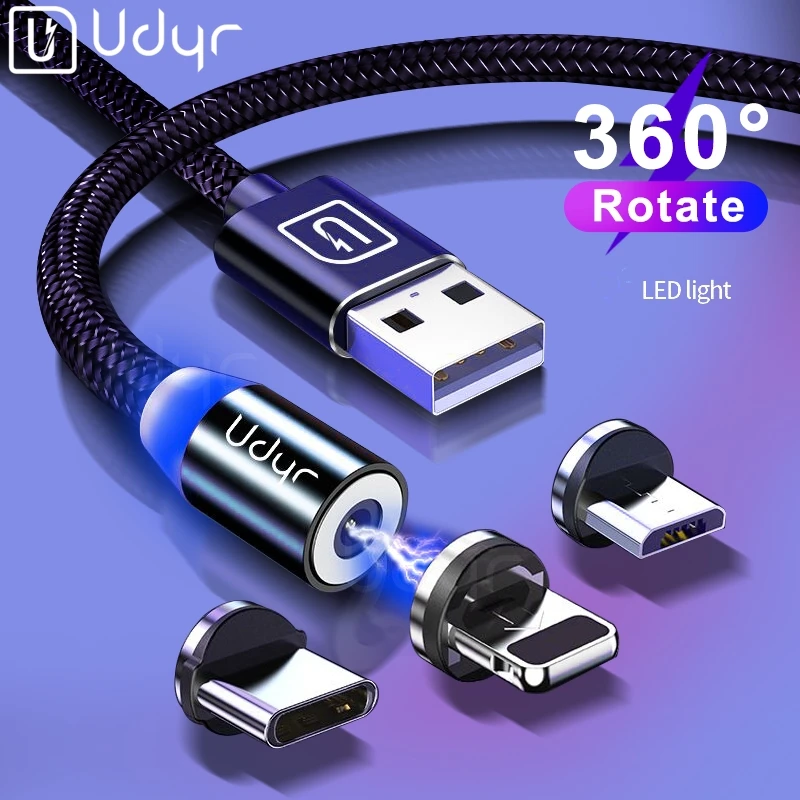 

Udyr Magnetic Micro USB Type C Cable For iphone Samsung Android 2M Fast Charging Magnet Charger USB Cable Mobile Phone Wire Cord