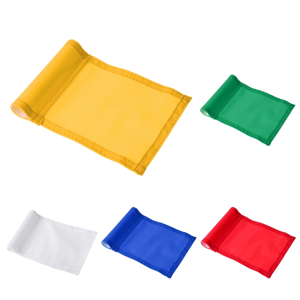 5PCS Practice Green Golf Flags, Solid and Nylon Training Golf Putting Green Flag