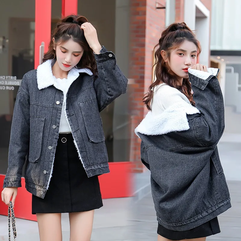 

Autumn & Winter New Style Korean-style Loose Cowboy Cotton-padded Clothes Students Cotton-padded Jacket Sub-Thick Women's Short