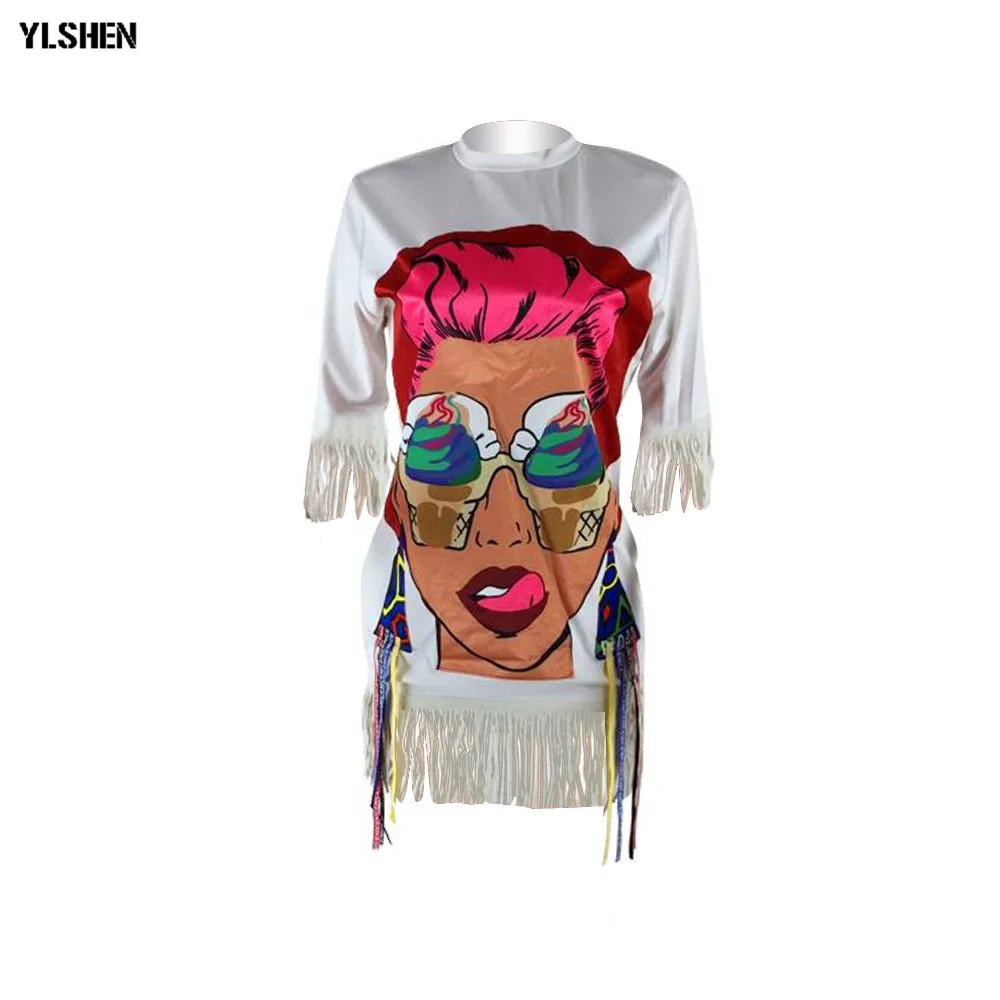 2020 Summer T Shirt Tee Dress Women V-neck Half Sleeve Cartoon Letter Print Slim Fashion Classic Above Knee Mini Dresses Outfits 19