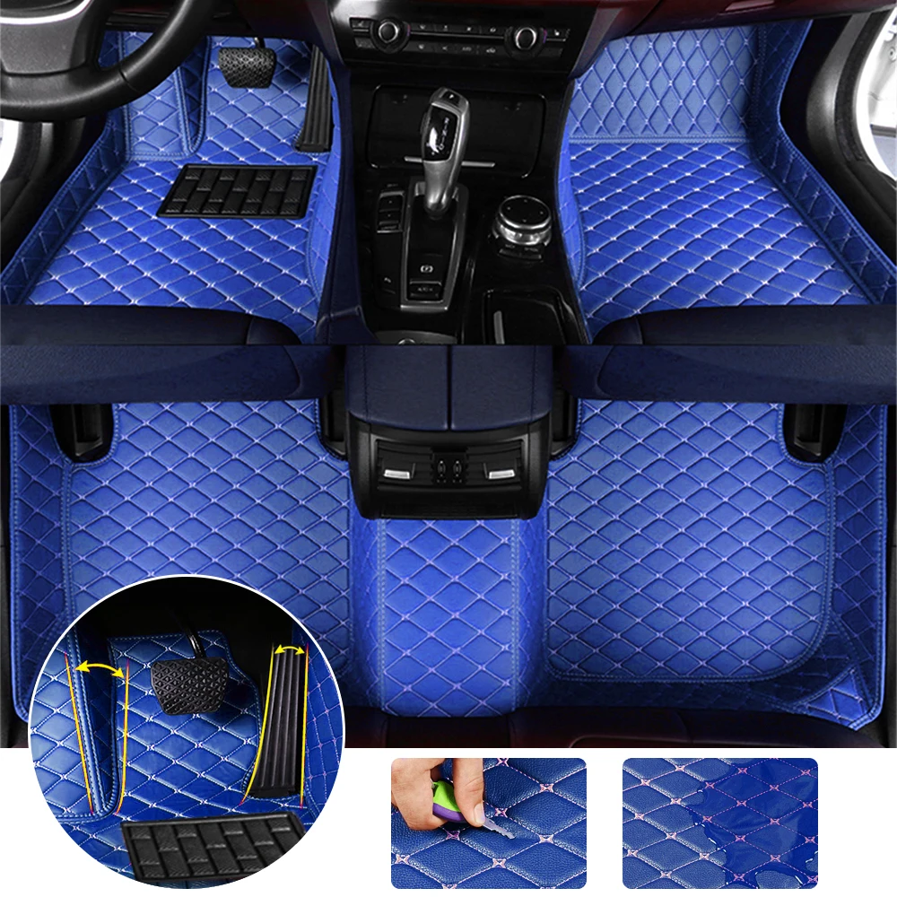 4 Stücke Universal Leder Auto Boden Matte Auto-Styling Innen