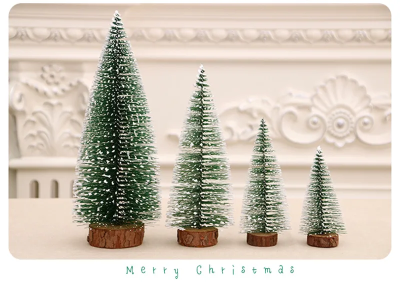 2Pcs/lot mini desk christmas tree decorations small xmas tree mini Pine Tree ornaments navidad new year Home Decor