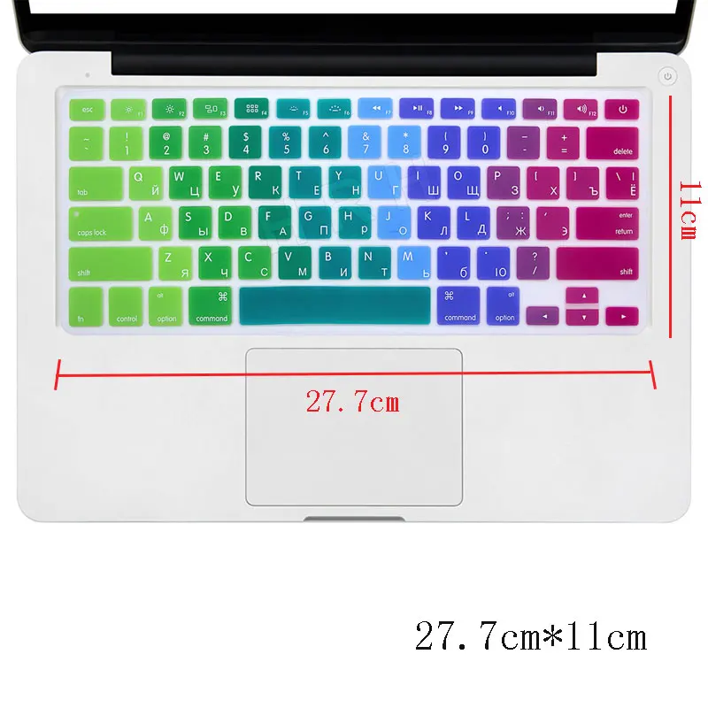 US Enter Russia Keyboard Russian Letters Keyboard Stickers Silicone Skin for MacBook Air 13 Pro