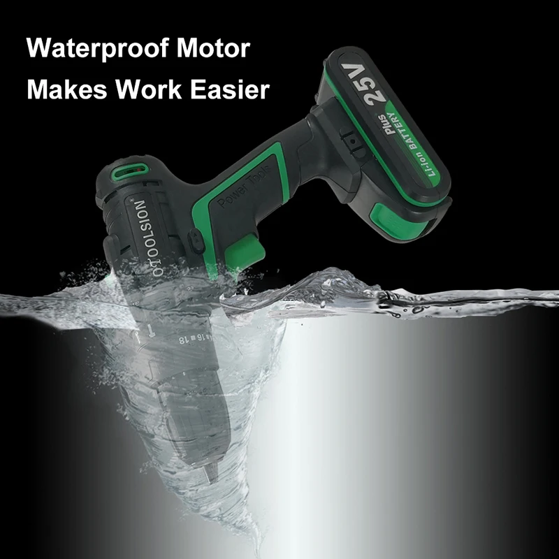 25V Multifunctional Impact Drill Hammer Drill 2 Speed Household Cordless Drill Lithium Electric Drill For Screwing Woodworking (5)