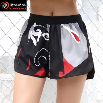 

Summer new digital printing camouflage anti-glare shorts breathable slim running lady fitness clothing ladies