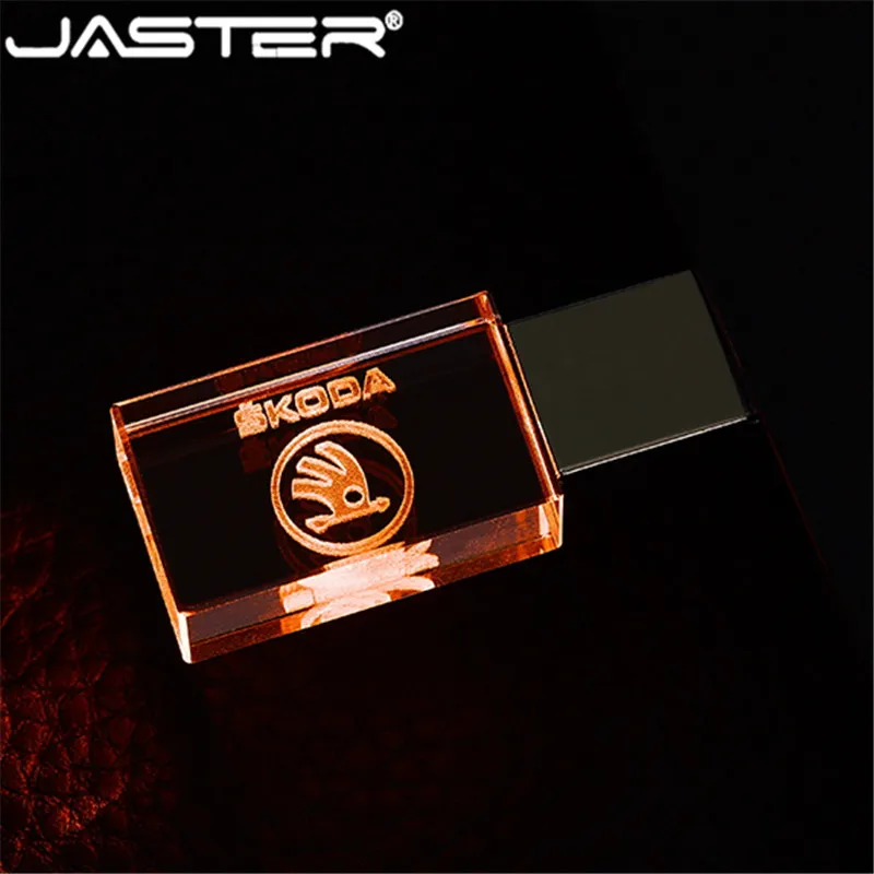  JASTER Skoda logo crystal + metal USB flash drive pendrive 4GB 8GB 16GB 32GB 64GB 128GB External St