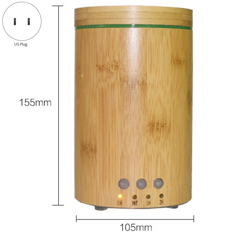 

150Ml Bamboo Air Humidifier Aroma Essential Oil Diffuser with 7 Color LED Lights Aromatherapy Diffusers Office Home US Plug