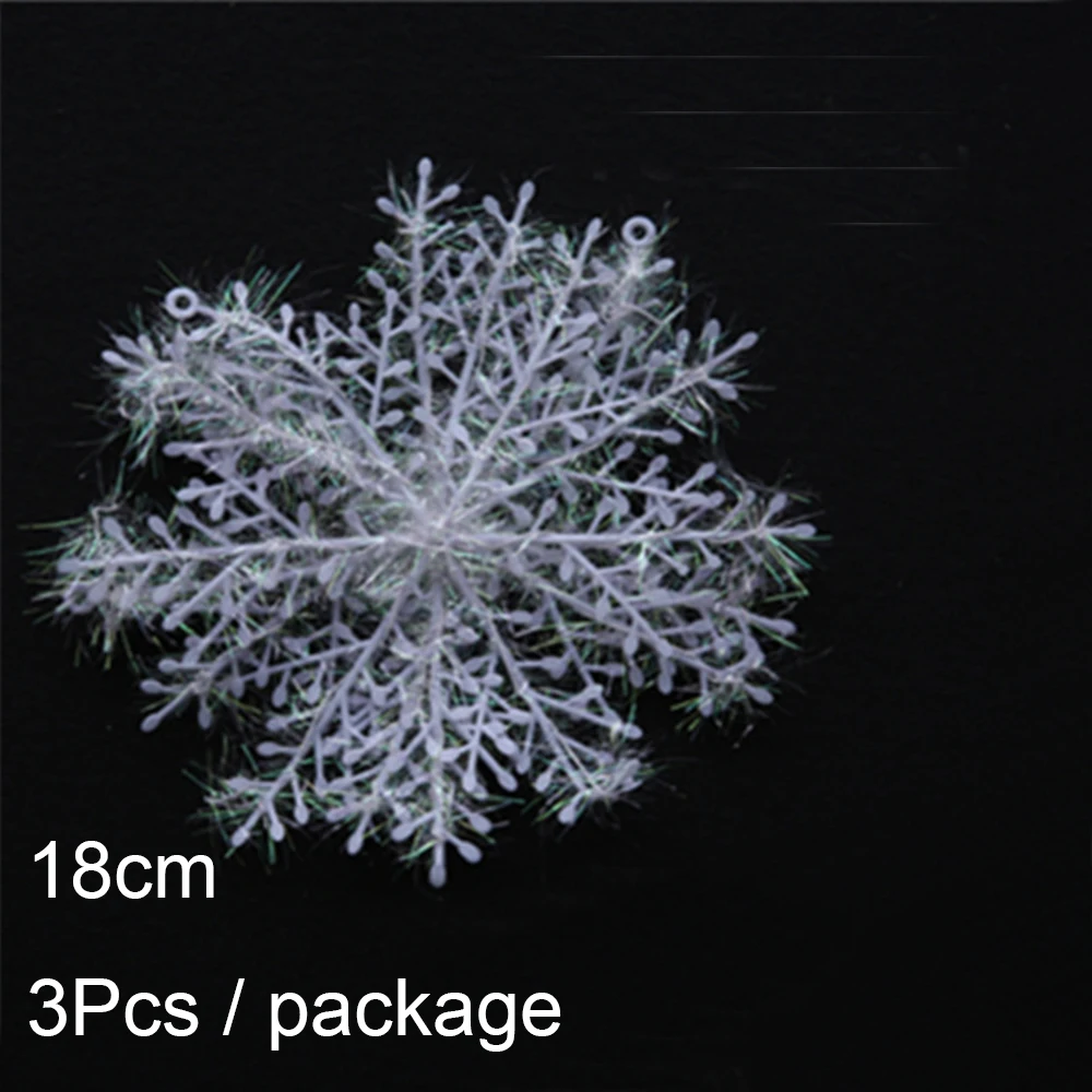 11CM 3pcs Украшения для рождественской елки, белые снежинки, украшения для рождественской вечеринки, украшения для дома, искусственный снег, год - Цвет: 11CM 3pcs