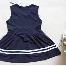 Летнее Новое Стильное платье поло для девочек; голубое платье в школьном стиле