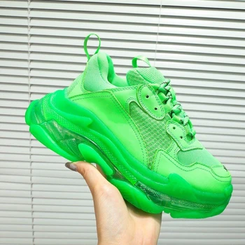 

Women Autumn Winter Sneakers Luxury Top Quality Trainers Transparent Sole Luxury Brand Breathable Flat Shoes Size35-41