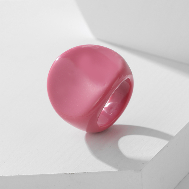 New Korea Resin Colorful Ring 2021 Fashion Geometric Acrylic Irregular Ring For Women Girls Friends Jewelry Gift