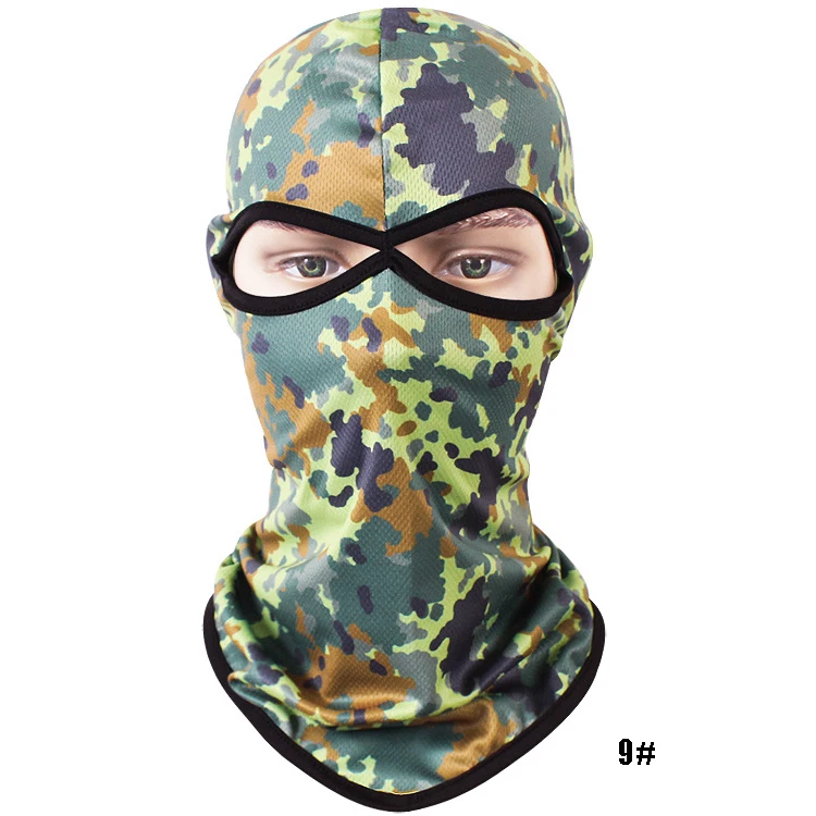 Сетка лайкра джунгли камуфляж Военная маска для лица Спорт Бег Велоспорт Балаклава велосипед лыжный Тактический шейный шарф маска для лица - Цвет: color 9