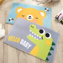 Милый мультяшный медведь Аллигатор принт области дверной коврик Мягкая фланелевая Нескользящая напольная ванна коврик абсорбирующий утолщенный губчатый коврик для прихожей