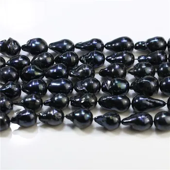 

Freshwater baroque pearl strand 15x20mm fireball black pearl string strands beads