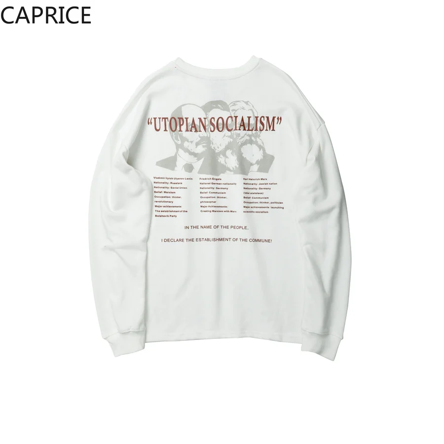 High Street Funny Print Sweatshirt Men Fall Winter Japanese Streetwear Harajuku Oversize Sweatshirt Mens