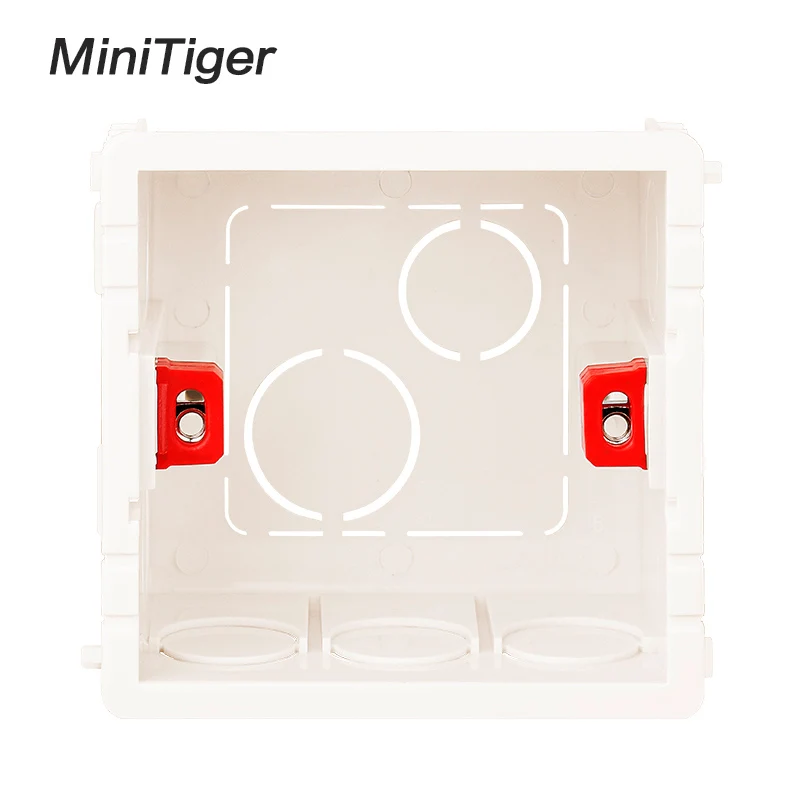 Minitiger Mounting Box for 86*86mm Wall Touch Switch and USB Socket Cassette Universal White Wall Back Junction Box