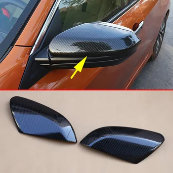 

For Honda Civic 2016 207 2018 2019 2020 Side Rearview Mirror Cover Cap Overlay Black Carbon Fiber Accessories