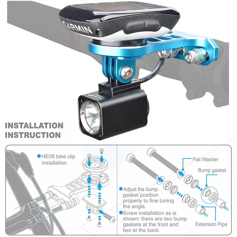 HE06 Расширенный Кронштейн многофункциональный держатель из углеродного волокна поддержка TrustFire D20 велосипедный светильник GARMN BRYTON GoPro велосипедный компьютер