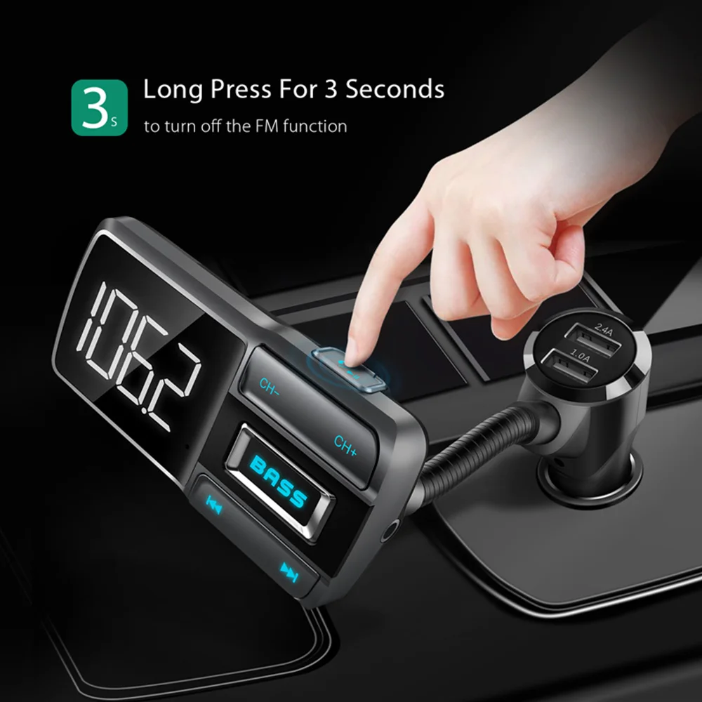 BT77D Hands-free Bluetooth автомобильный комплект Автомобильный fm-передатчик двойной USB 5 В 3.4A автомобильный заряд телефона fm-модулятор mp3-плеер