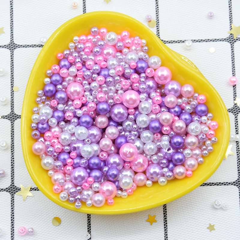 Mix purple pink Mix 3/4/6/8/10 мм 500 шт. около 20 г бусы с отверстием Разноцветный жемчуг круглые акриловые бусины, имитация жемчуга, "сделай сам" для изготовления ювелирных изделий/исскуство ногати - Цвет: Mix purple pink