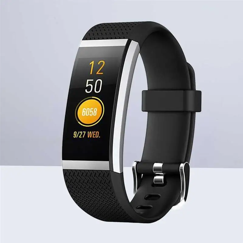 HR2 Color Screen Fitness Tracker Smart Counter Bracelet Blood Pressure Monitor Waterproof Wristband (Black)