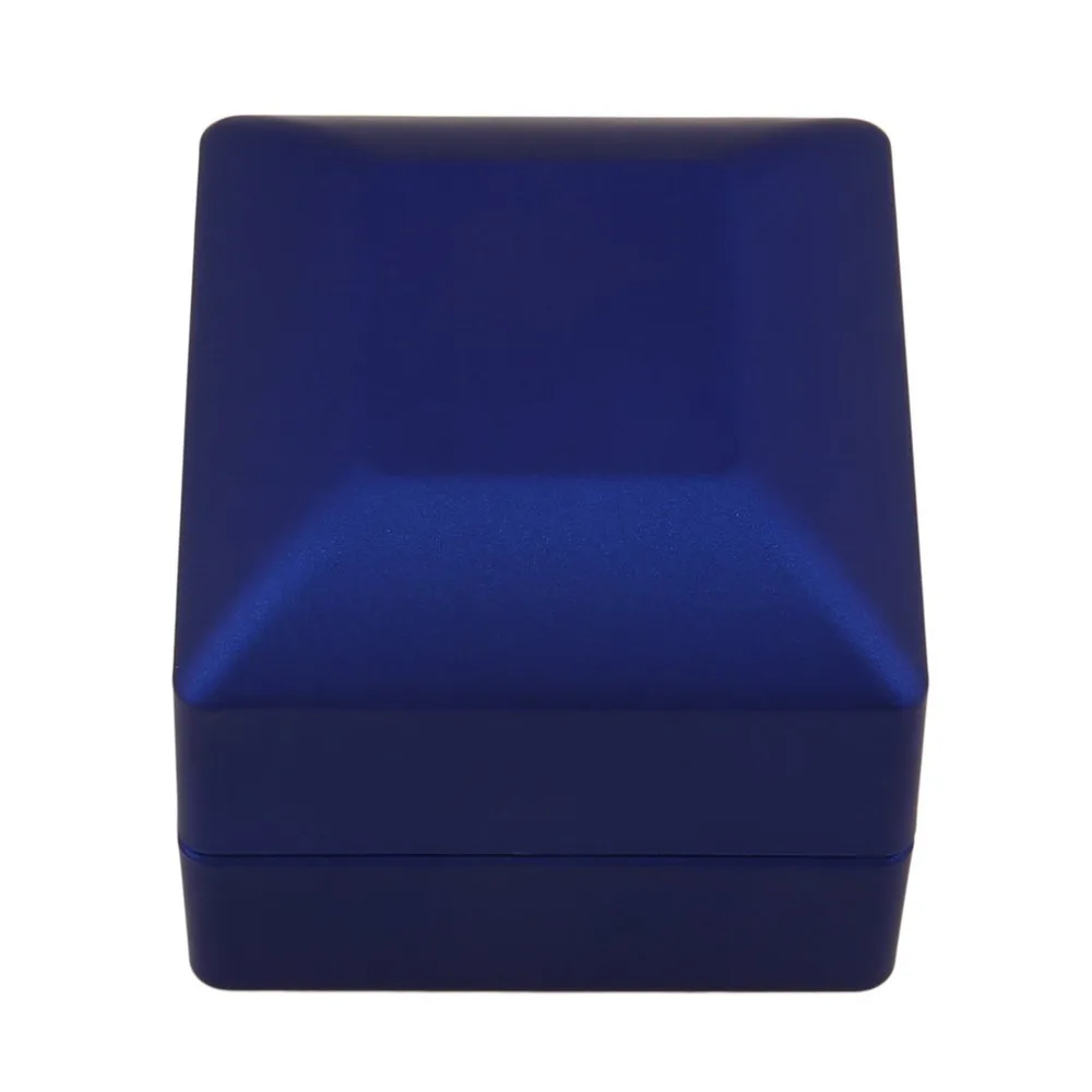 Светодиодный зажженный серьги подарочные коробки для колец обручальное кольцо для свадьбы ювелирный дисплей упаковка-органайзер для хранения черный/синий