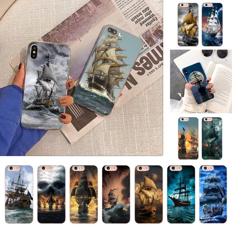 YNDFCNB чехол для телефона с кораблем-парусником пиратским кораблем iPhone 11 12 13 mini pro XS