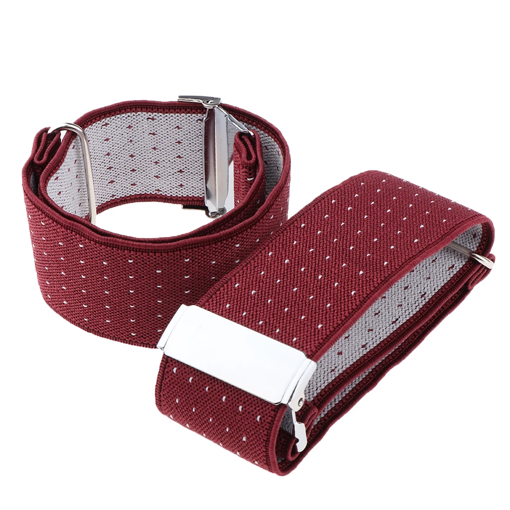 Men's Polka Dots Elastic Shirt Cuff Garters Anti-Slip Sleeve Holders Armband