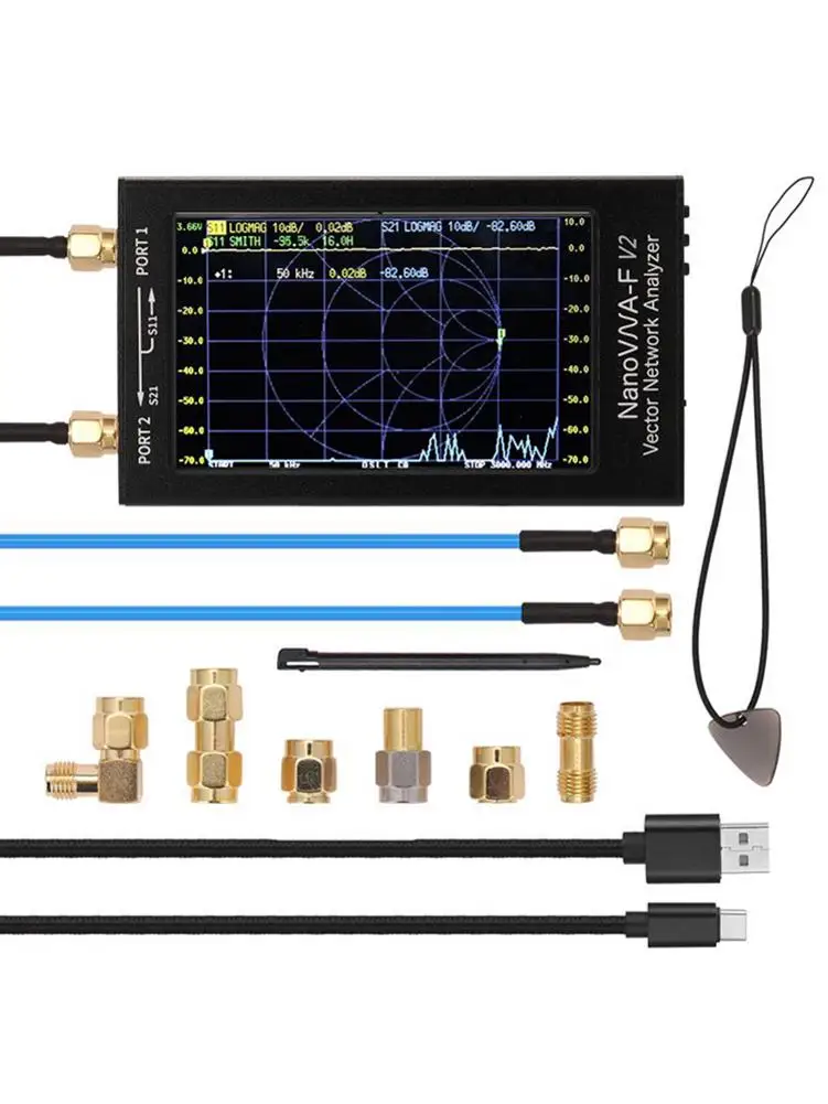 US $126.05 For SAA2 NanoVNAF V2 Vector Network Analyzer Digital Nano VNA Tester HF VHF UHF USB Logic Antenna Analyzer Standing