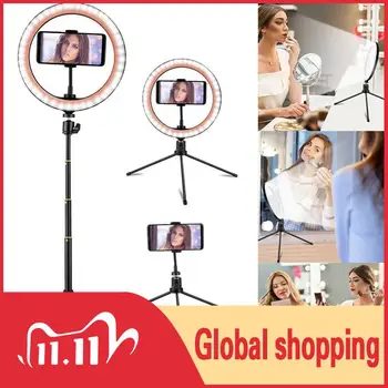 

2020 New Photography LED 10"26cm Selfie Ring Light Youtube Video Live Photo Studio Ring lamp with USB Plug Phone Stand Tripod